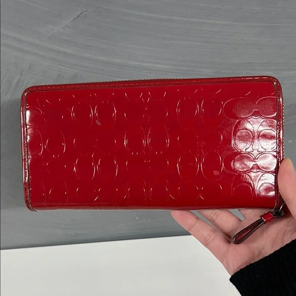 Coach Red Monogram Wallet - Picture 4 of 12